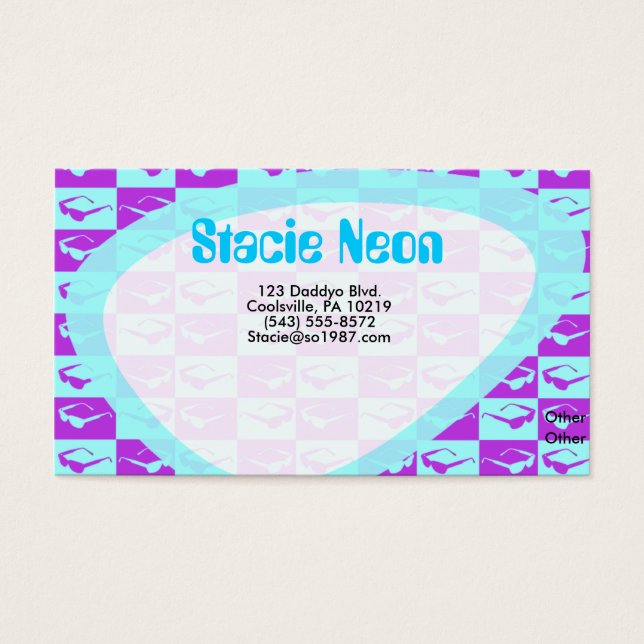 Sassy Eighty Checkar Roligt Art Design Vibes Visitkort (Framsidan)