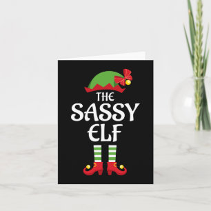 Sassy Elf-familjens matchningsgrupp jul Kort