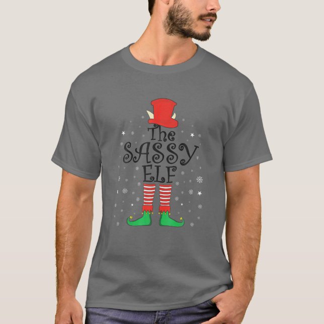 Sassy Elf-julen, matchande familjegrupp Xma T Shirt (Framsida)