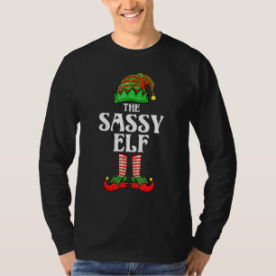 Sassy Elf Matchande Familjegrupp Julfest Pyjamas T Shirt