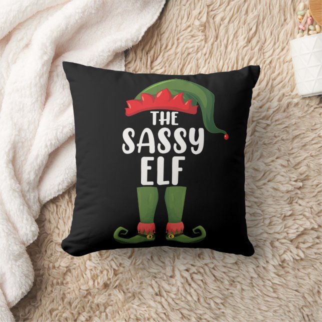Sassy Elf Matching Family Group jul Party Kudde (Filt)