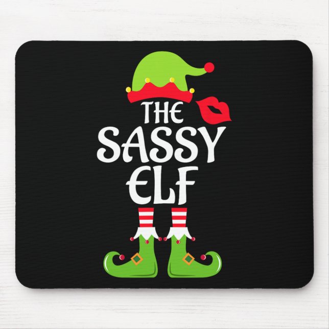 Sassy Elf Matching Family Group jul Party Xm Musmatta (Framsidan)