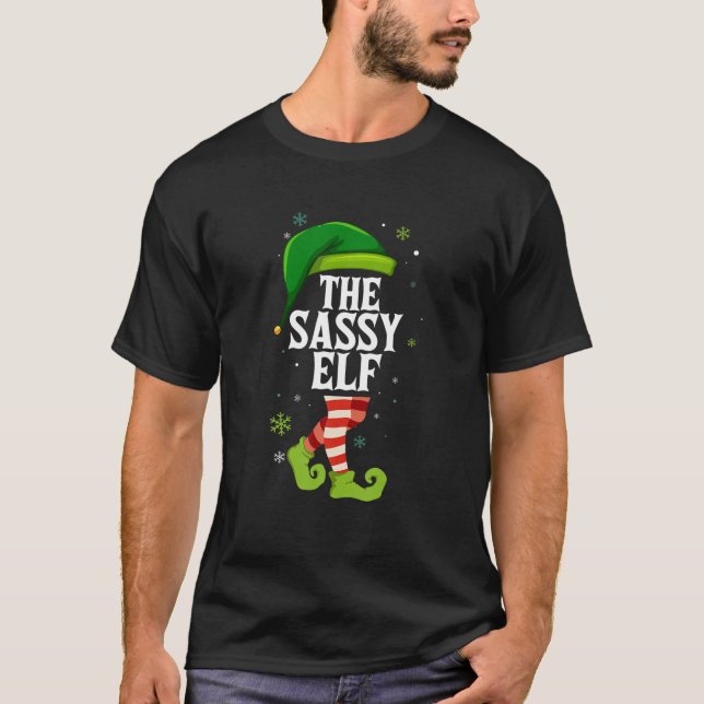 Sassy Elf Matching Family Group jul T Sh T Shirt (Framsida)