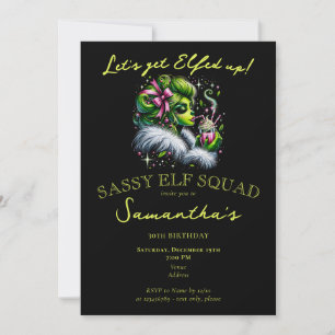 Sassy Elf Squad Girls Nattkväll - Juldagen Inbjudningar