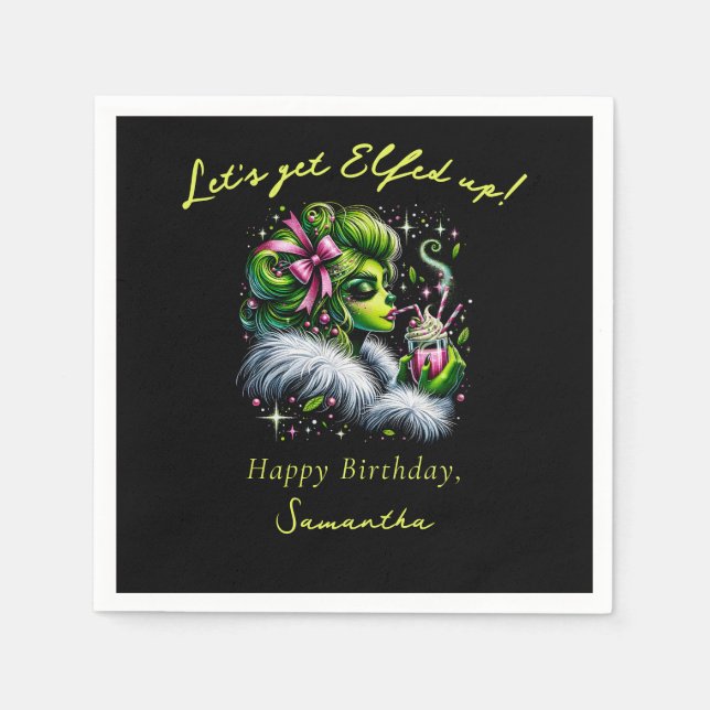 Sassy Elf Squad Tjejernas Utflykt Jul Födelsedag Pappersservett (Framsidan)