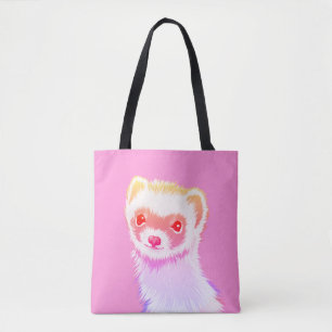Sassy Ferret i Rainbow Färg Tygkasse