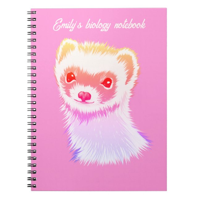 Sassy Ferret in Rainbow Färg bioology Anteckningsbok (Framsidan)