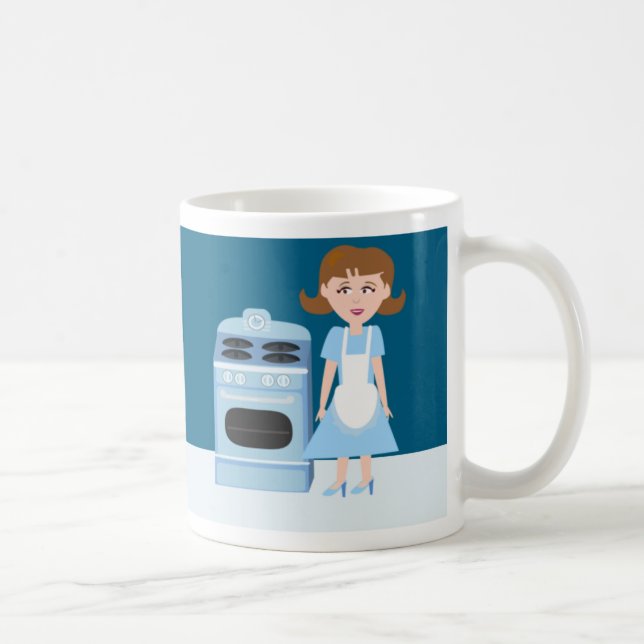 Sassy Fifties Housefru Roligt Retro Illustration Kaffemugg (Höger)