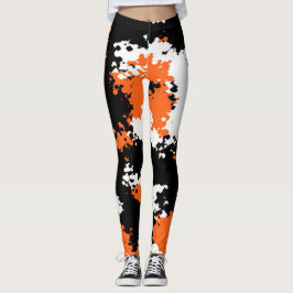 Sassy flickaCamo damasker - bränd orange Leggings
