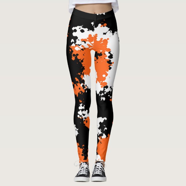 Sassy flickaCamo damasker - bränd orange Leggings (Framsida)