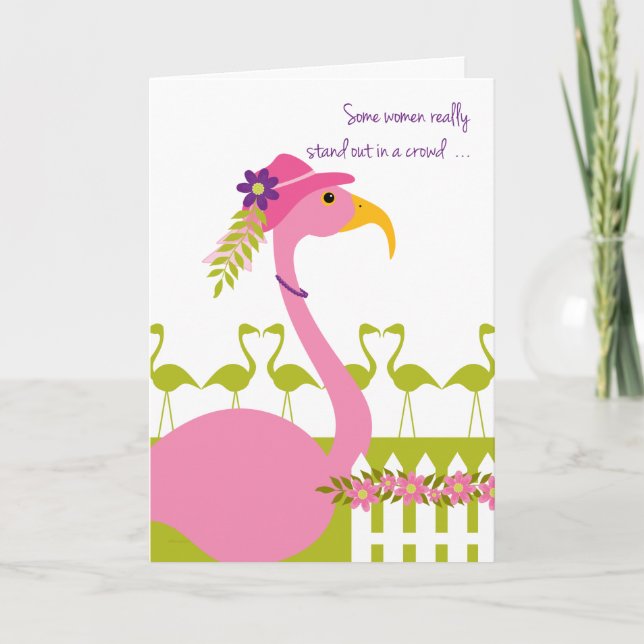 Sassy flott Flamingo för mamma på mors dag Kort (Framsida)
