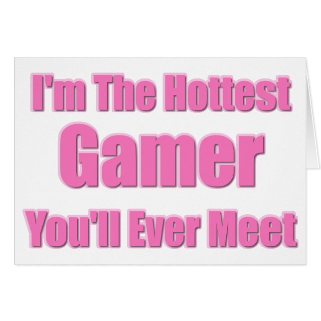 Sassy Gamer Hälsningskort (Framsidan Horizontal)