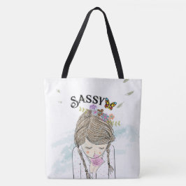 Sassy girl power tote tygkasse