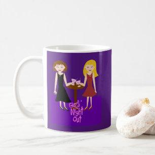 Sassy Girls Night Out Roligt Flirty Tecknad T-Shir Kaffemugg