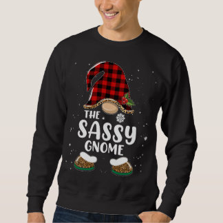 Sassy Gnome Buffalo Play Matching Family Christma Lång Ärmad Tröja