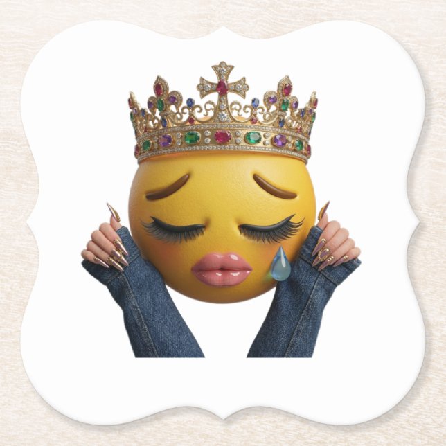 Sassy Gråtande Emoji Partyballong - Dramatisk Föde Underlägg Papper (Framsida)
