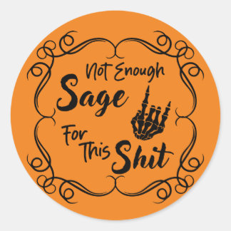 Sassy Halloween Sage Skeleton Sticker Runt Klistermärke