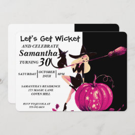 Sassy Halloween Witch Birthday-inbjudan Inbjudningar