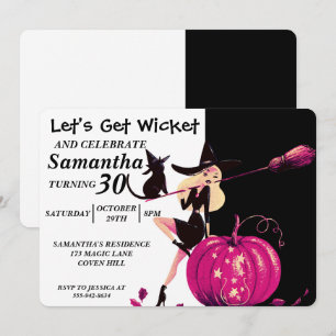 Sassy Halloween Witch Birthday-inbjudan Inbjudningar