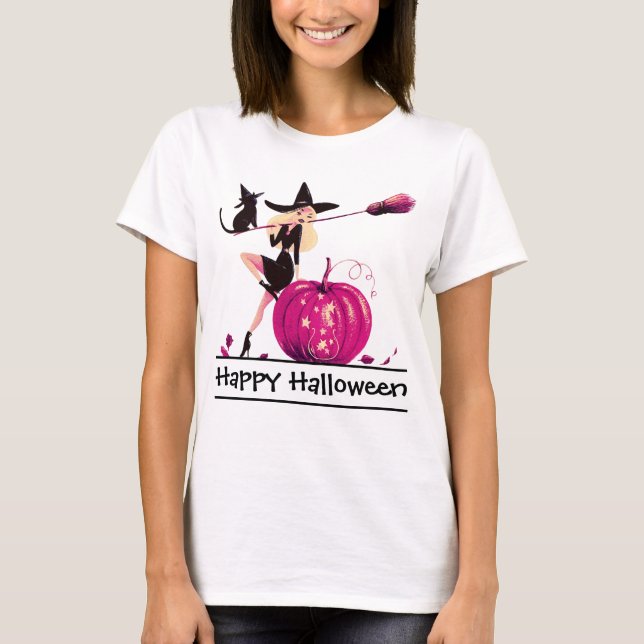 Sassy Halloween Witch Womans T-Shirt (Framsida)