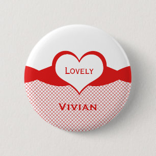 Sassy Heart Fishnet Button, Red Knapp