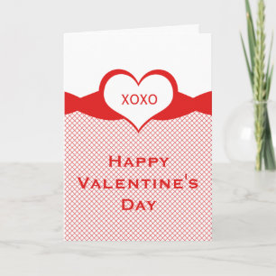 Sassy Heart Fishnet Valentine Card, Red Helgkort