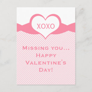 Sassy Heart Fishnet Valentine Postcard, Rosa Helg Vykort