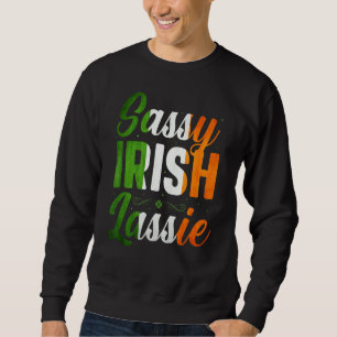 Sassy Irish Lassie Lycklig St patrick's day i mars Lång Ärmad Tröja