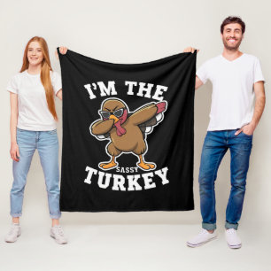 Sassy Kalkon Matchande Familj Thanksgiving-fest Fleecefilt