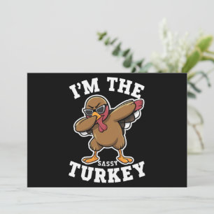 Sassy kalkon Matchande familj Thanksgiving-fest  Inbjudningar