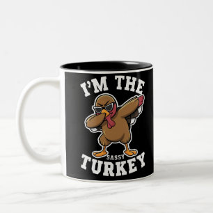 Sassy Kalkon Matchande Familj Thanksgiving Fest Två-Tonad Mugg