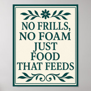 Sassy Kitchen No Frills No Foam Anti-FoodTV Affisc Poster