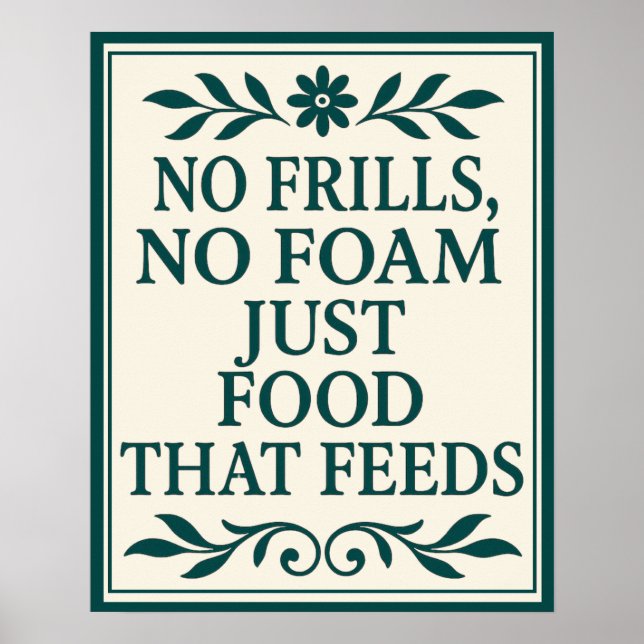 Sassy Kitchen No Frills No Foam Anti-FoodTV Affisc Poster (Framsidan)