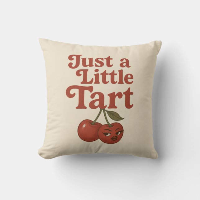 Sassy körsbär Bara lite syrlig Retro röd  Kudde (Framsida)