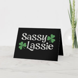 Sassy Lassie St Patrick's Day Irländsk Tjej Shamro Tack Kort