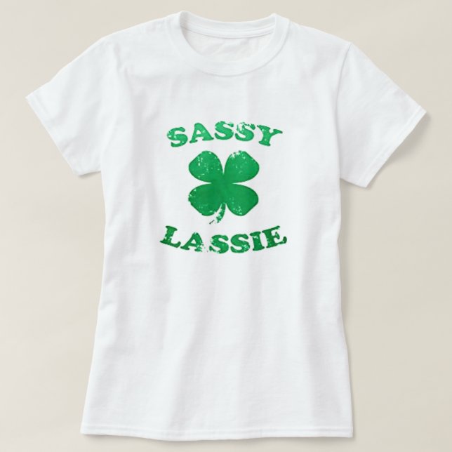 Sassy Lassie St. Patrick's Day Tee Shirt (Design framsida)