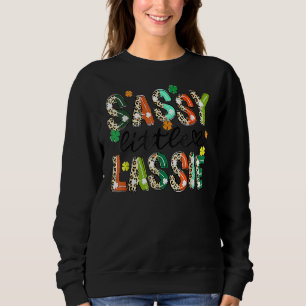 Sassy Little Lassie St. Patrick Day Cute Shamroc T Shirt