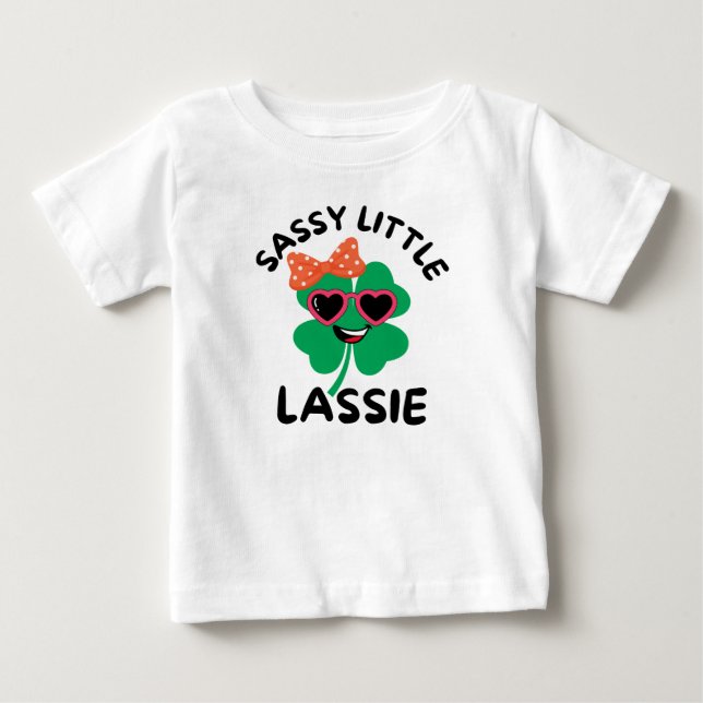 Sassy Little Lassie: St. Patricks Day Barn Babys T Shirt (Framsida)