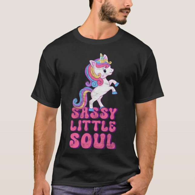 Sassy Little Soul Cute Sarcastic Unicorn Kids T Shirt (Framsida)