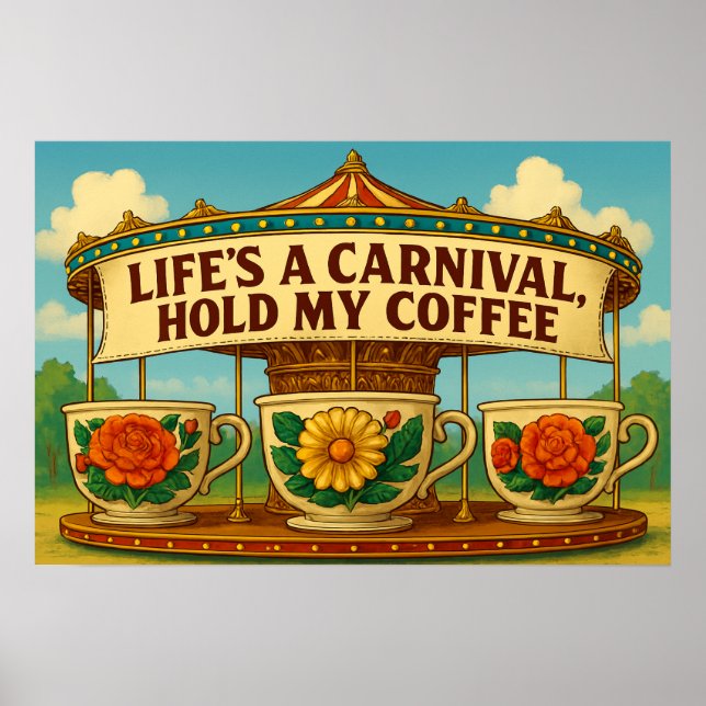 Sassy Livet är en Karneval, Håll i min Kaffe Poste Poster (Framsidan)