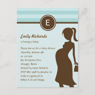 Sassy Mamma Baby Shower-inbjudan - blå Inbjudningar