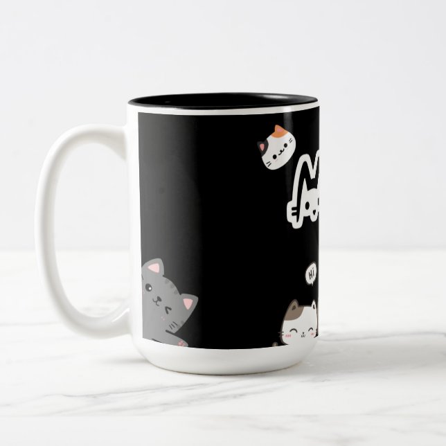 Sassy Meow Mug – Purrfect for Cat Moms Två-Tonad Mugg (Vänster)