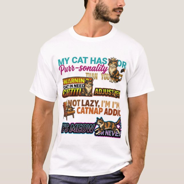 Sassy "My Cat Has More Purr-sonality" Graphic Tee (Framsida)