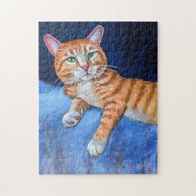 Sassy Orange Tabby katt Puzzle Realistic Pussel (Vertikal)