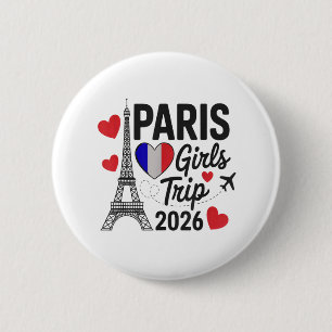 Sassy Paris Flickor Resa 2026 Semester Barn Återfö Knapp