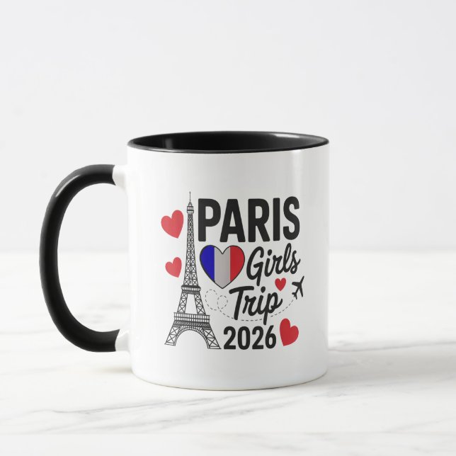 Sassy Paris Flickor Resa 2026 Semester Barn Återfö Mugg (Vänster)