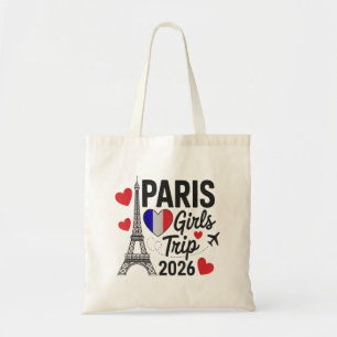 Sassy Paris Flickor Resa 2026 Semester Barn Återfö Tygkasse