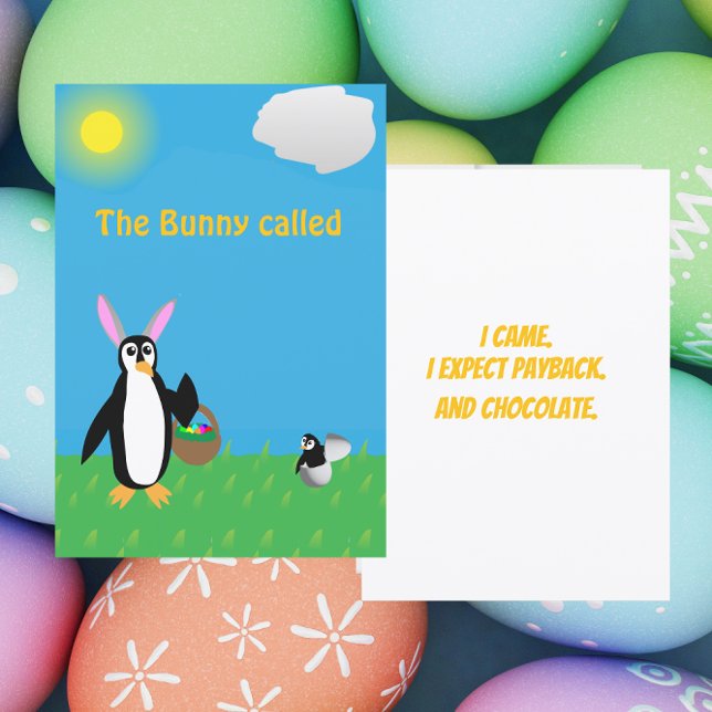 Sassy Penguin Easter Humor Kort (Skapare uppladdad)