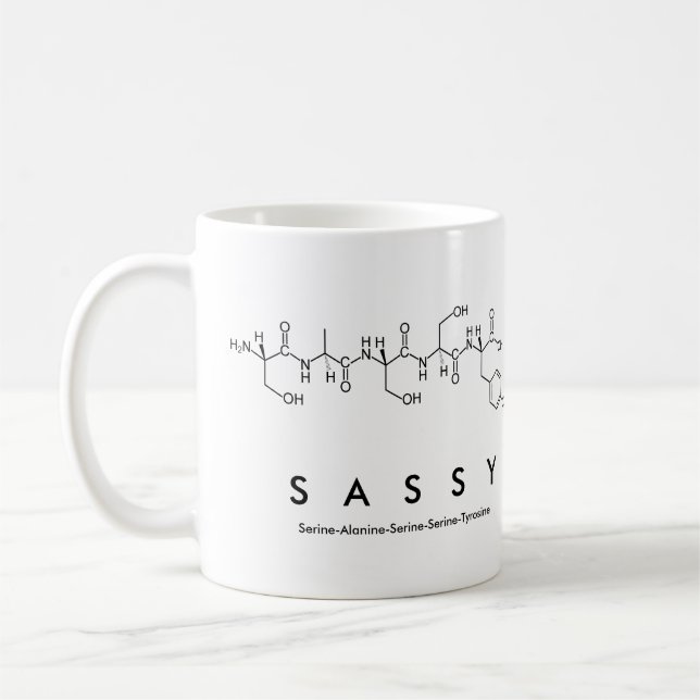 Sassy peptidenamnmugg kaffemugg (Vänster)