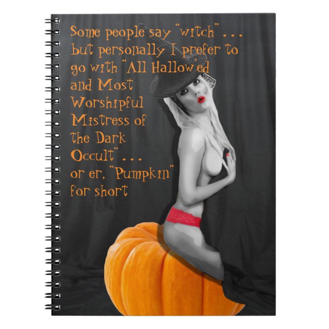 Sassy Pinup Witch Magic Spell Note Bok Journal Anteckningsbok (Framsidan)